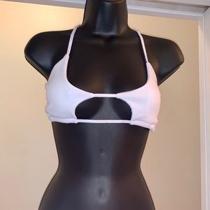 White rubbed bikini top